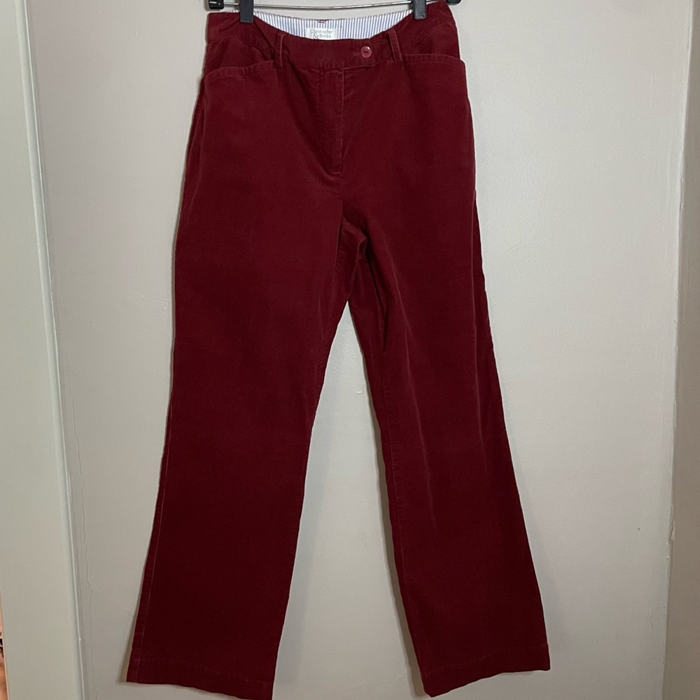 Christopher & Banks Stretch Cotton Brick Red Corduroy Pants Bootcut  4 Vintage